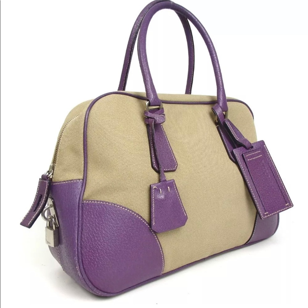Prada canvas Boston bag